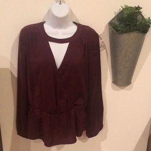 Beautiful plum colored wrap blouse from Stitch Fix